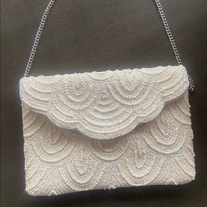 Beaded bridal crossbody purse